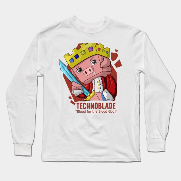 blood for the blood god - technoblade Long Sleeve T-Shirt by olivia parizeau